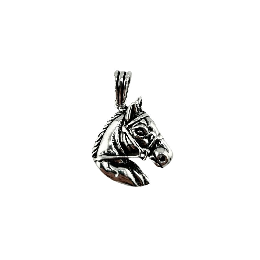 Sterling Silver Horse Mens Pendant