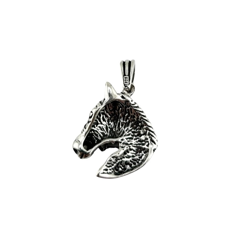 Sterling Silver Horse Mens Pendant