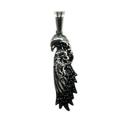 Sterling Silver CZ Eagle Mens Necklace