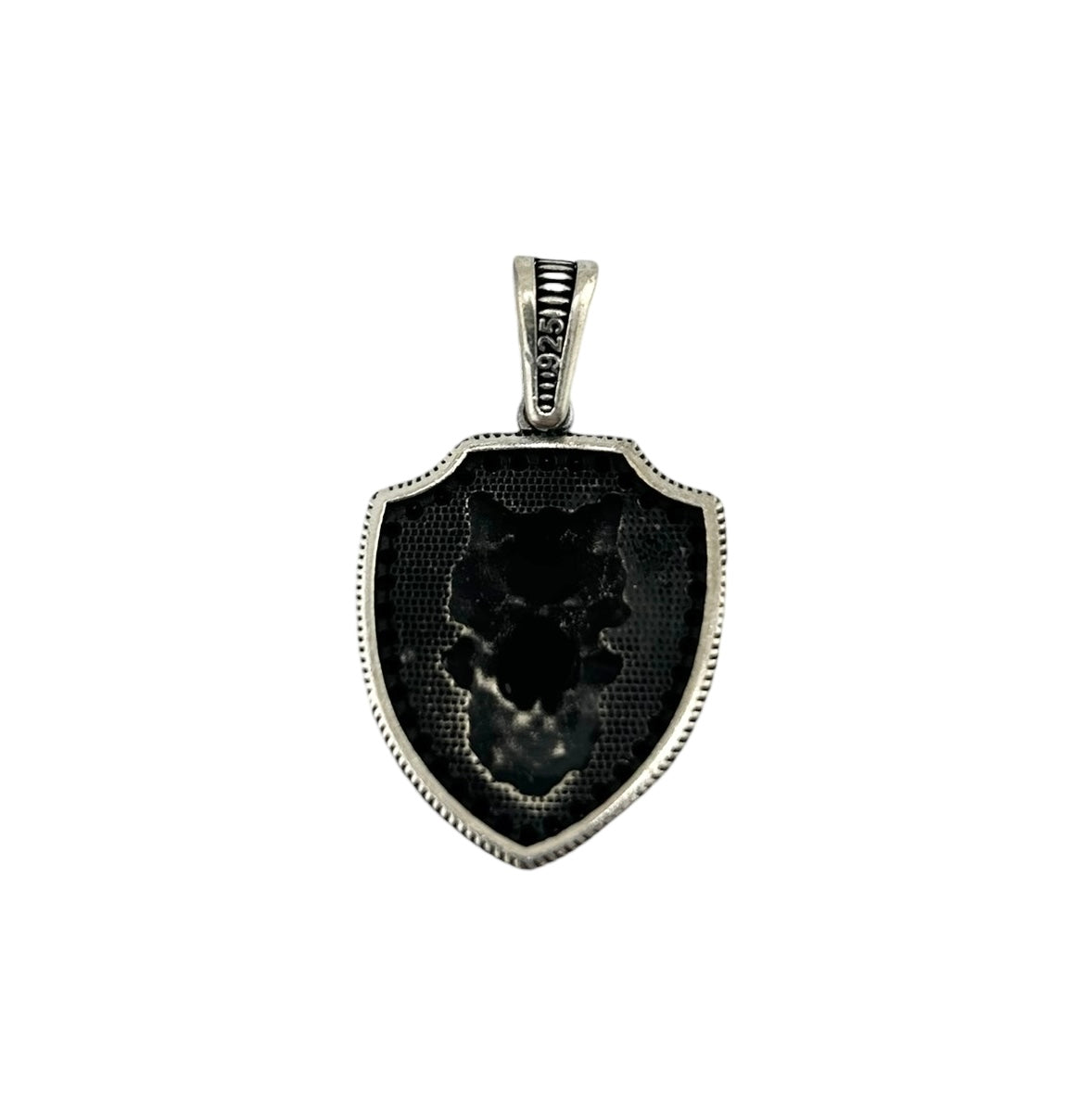 Sterling Silver Wolf & Sword Mens Necklace