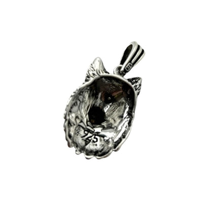 Sterling Silver Wolf Mens Necklace