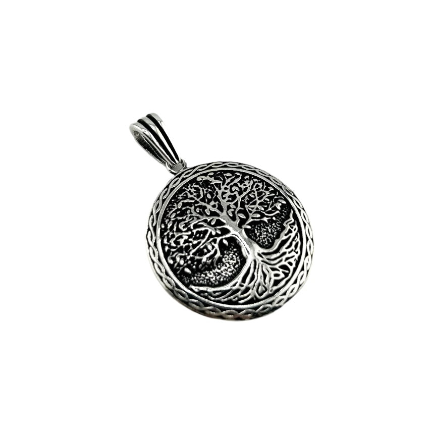 Sterling Silver Tree of Life Mens Necklace