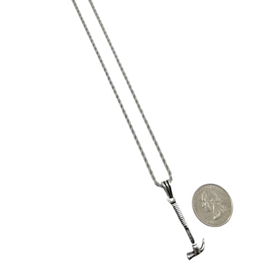 Sterling Silver Hammer Mens Necklace