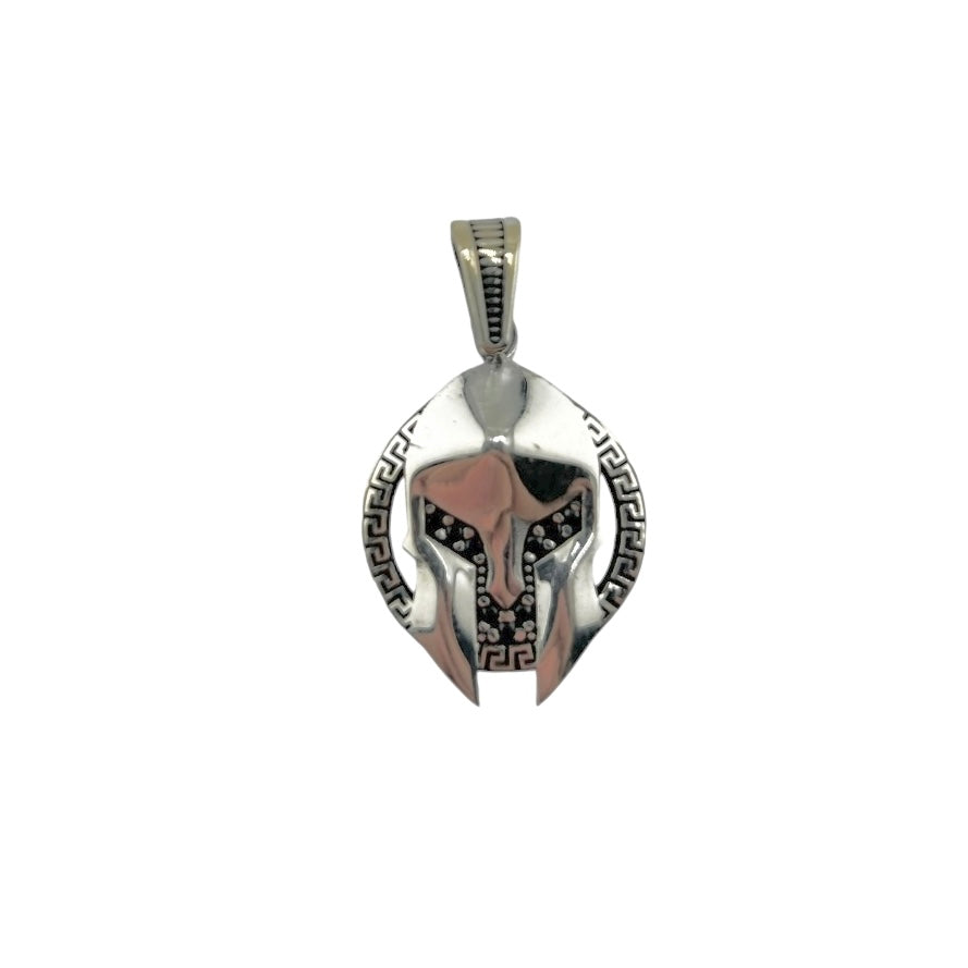 Sterling Silver CZ Gladiator Mens Necklace