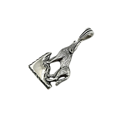 Sterling Silver Coyote Mens Necklace