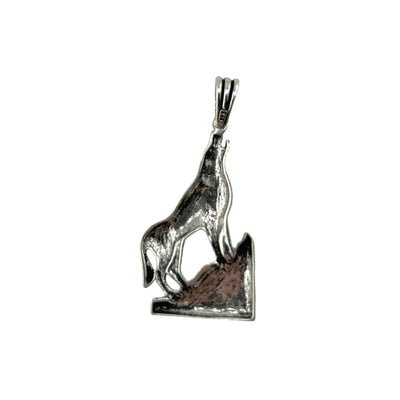 Sterling Silver Coyote Mens Necklace