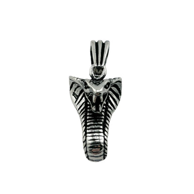 Sterling Silver Cobra Mens Necklace