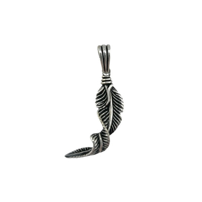 Sterling Silver Leaf Mens Necklace