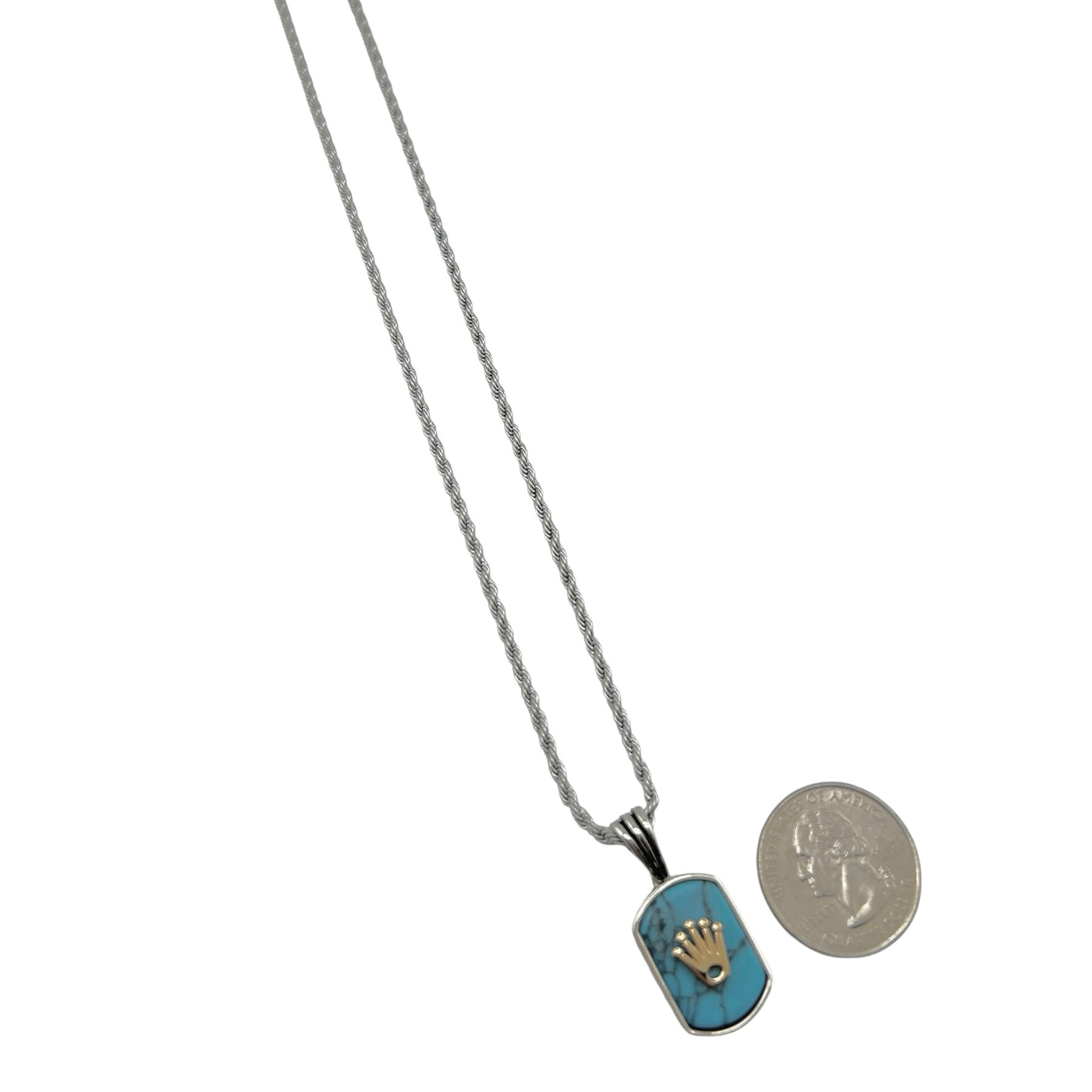 Sterling Silver Turquoise Mens Necklace