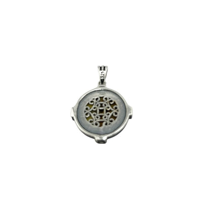 Sterling Silver Compass Mens Necklace