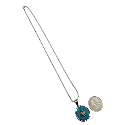 Sterling Silver Turquoise Mens Necklace