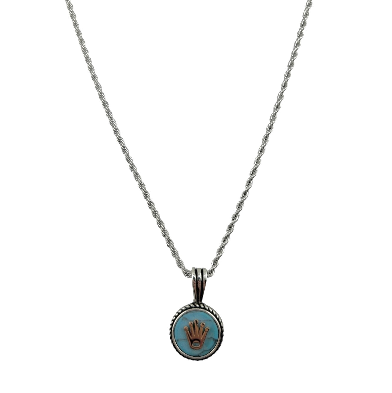 Sterling Silver Turquoise Mens Necklace