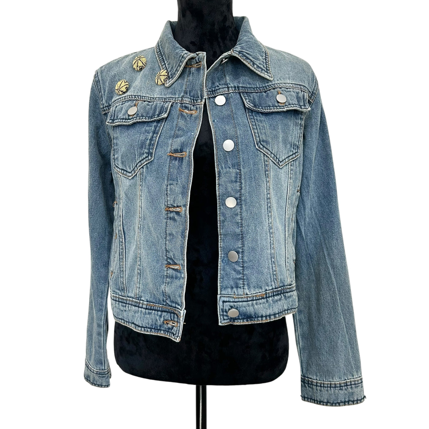 Hand-Made Embroidery Tatreez Jean Jacket