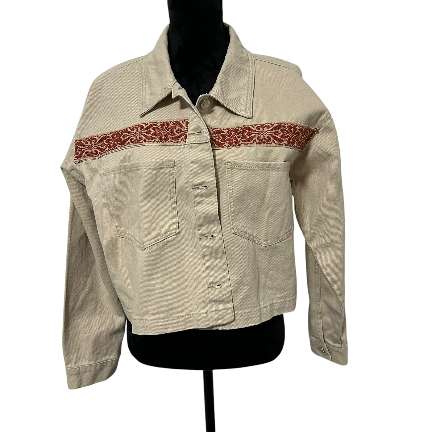 Hand-Made Embroidery Tatreez Jean Jacket