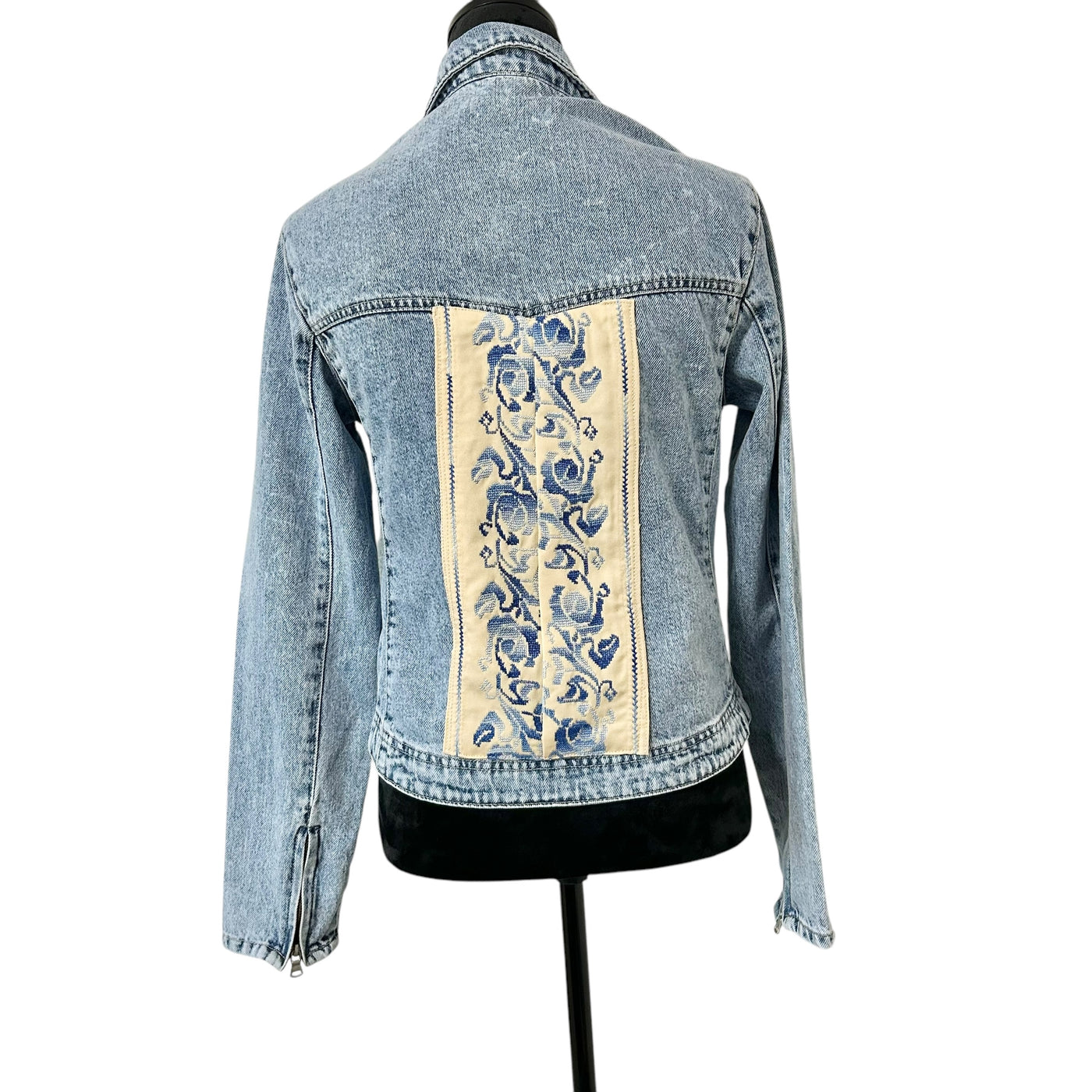 Hand-Made Embroidery Tatreez Jean Jacket