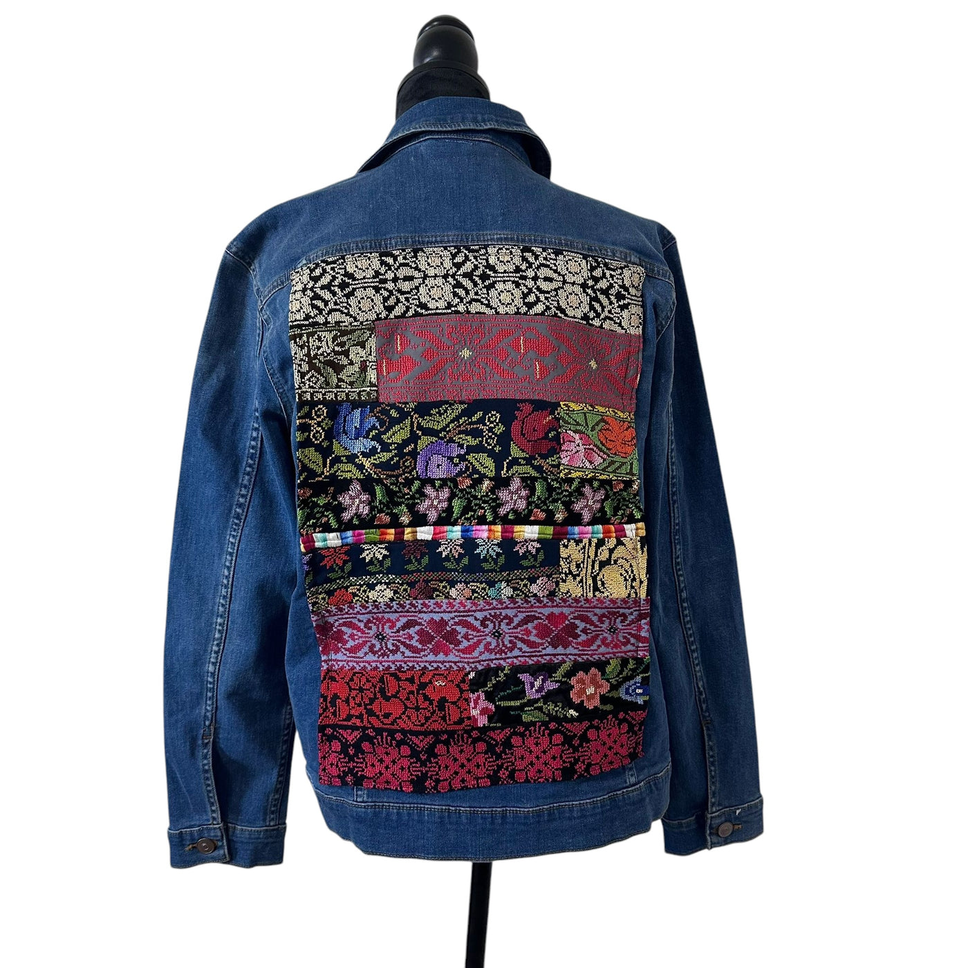 Hand-Made Embroidery Tatreez Jean Jacket