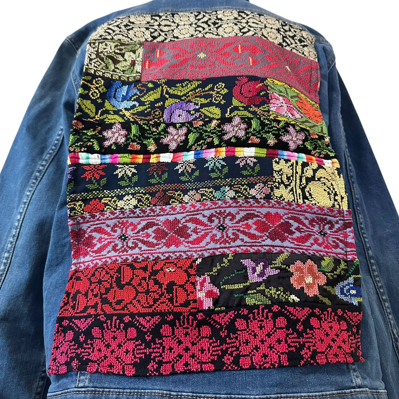 Hand-Made Embroidery Tatreez Jean Jacket